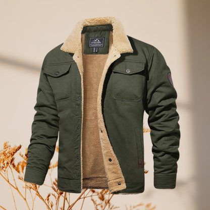 Herren Leder-Bomberjacke Jeansoptik