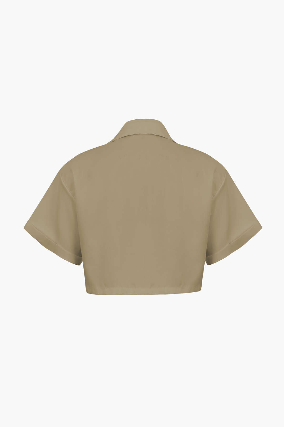 Damen Kurzarmshirt Crop Modern mit Kragen