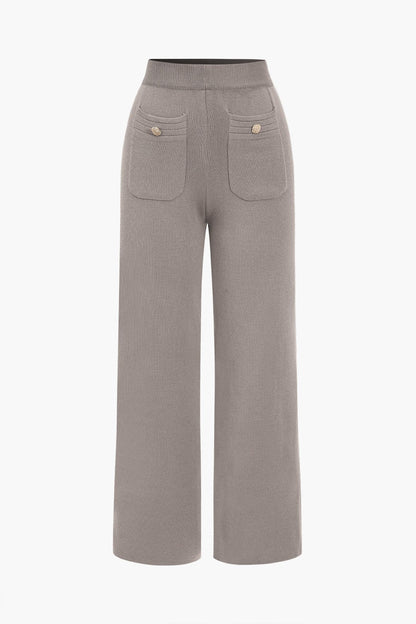 Damen Strick-Zweiteiler Klassischer Cardigan mit Hose