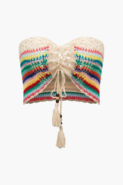 Boho Damen Zweiteiler Bustier Shorts Sommer