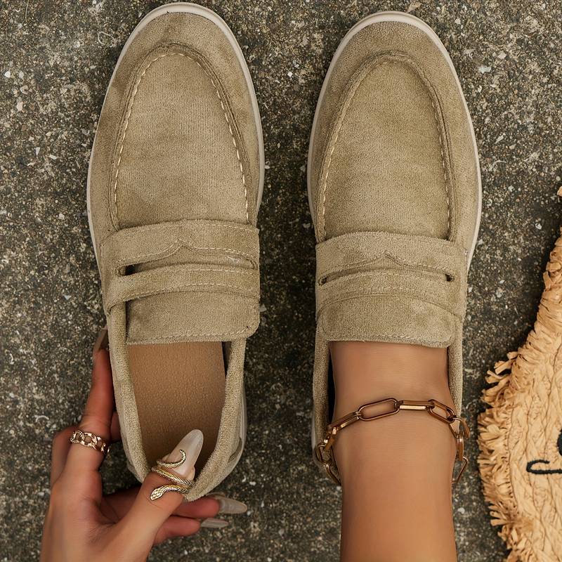 Dunkelblaue Loafer Schuhe aus Veloursleder