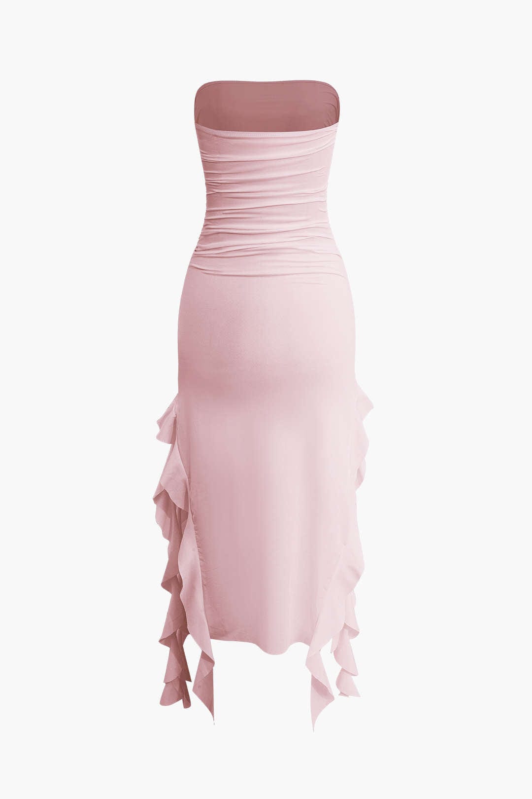 Damen Maxikleid Volant Rüschen Eleganz