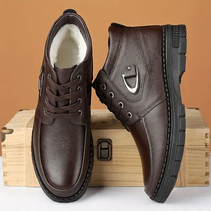 Herren Winterschuhe Leder Thermo Isoliert