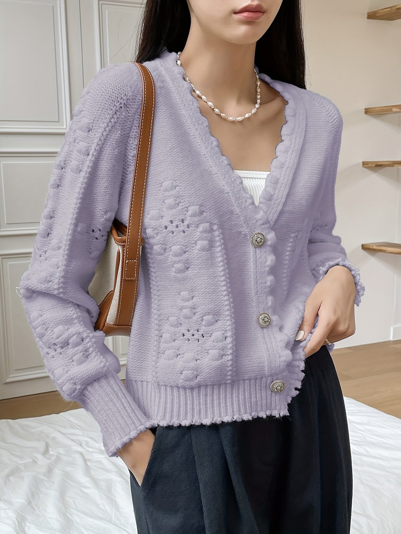Damen Strickjacke Zeitlose Moderne Optik