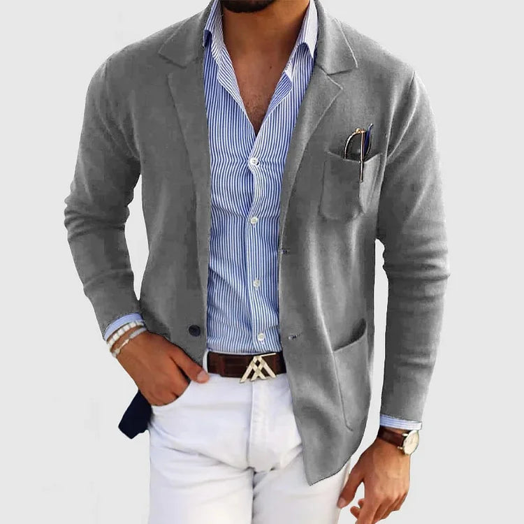 Herren Blazer Slim Fit Modern Revers Knöpfe