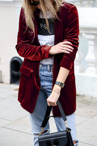 Damen Blazer Langärmlig Elegant