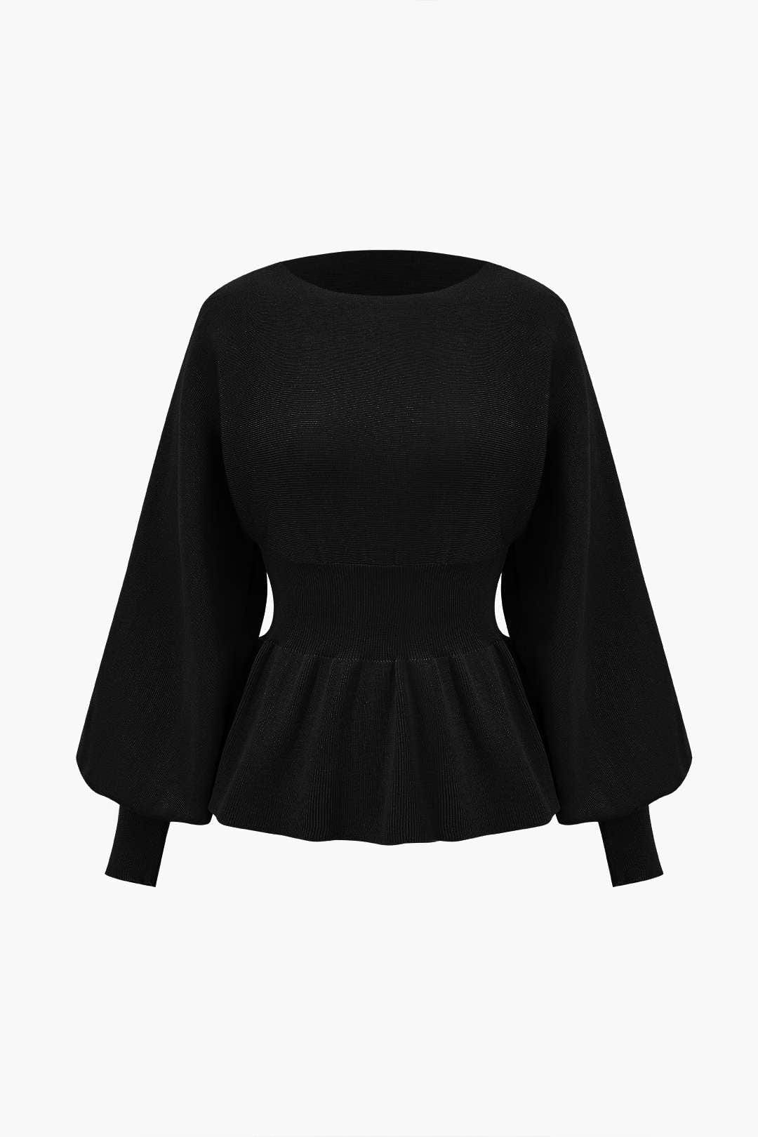 Damen Strick-Set Peplum- und Bleistiftrock