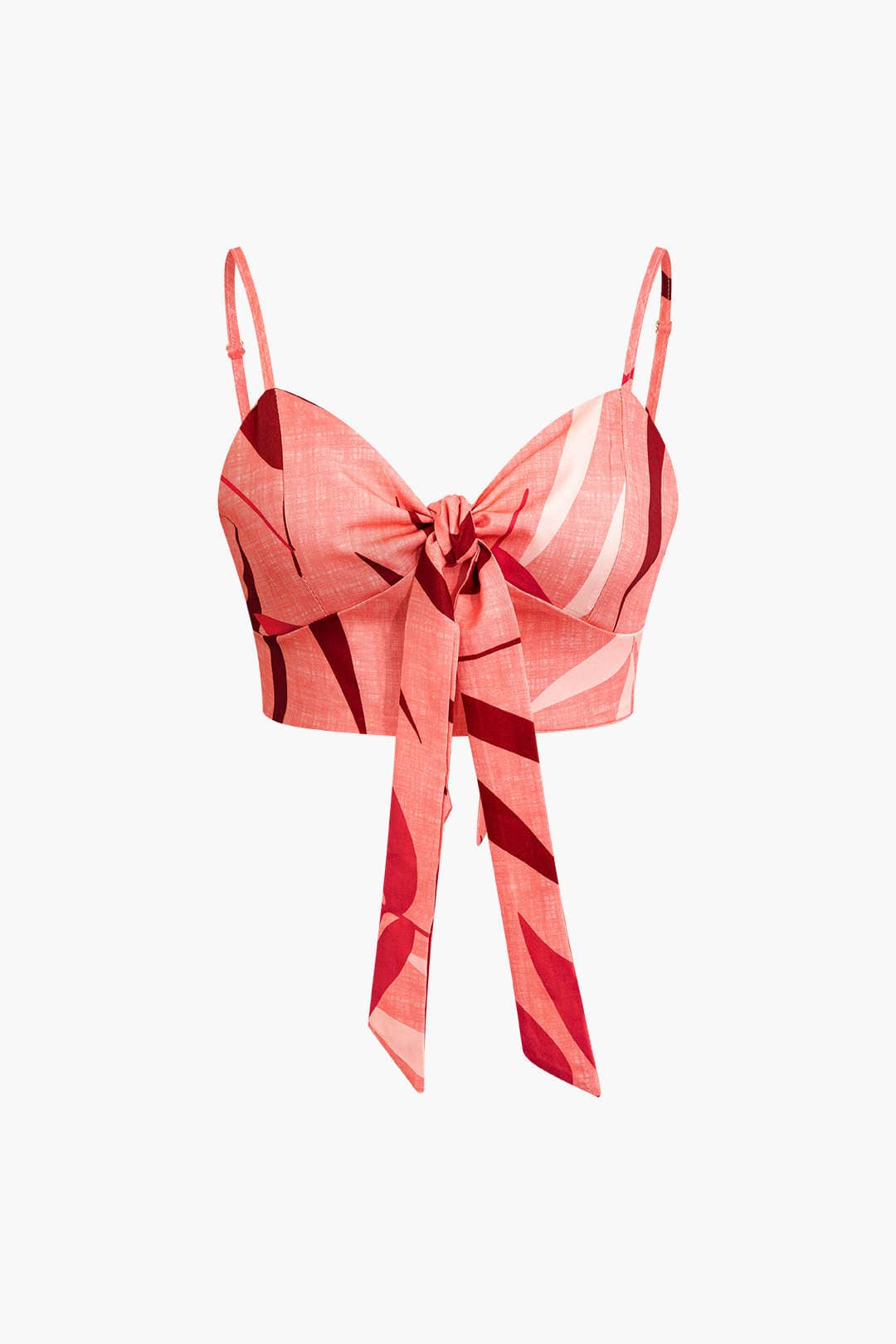Damen Zweiteiler Baumwolle Knoten-Oberteil Bambus-Print-Hose