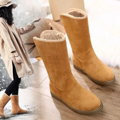 Damen Wasserdichte Schneestiefel Pelzfell Warm