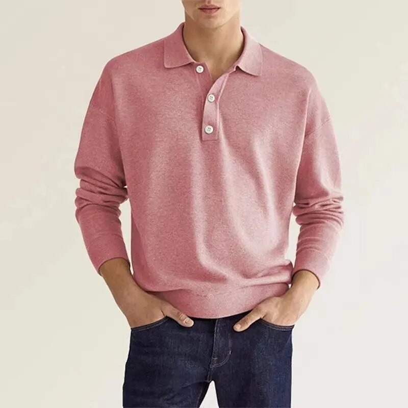 Herren Langarm-Poloshirt Klassisch