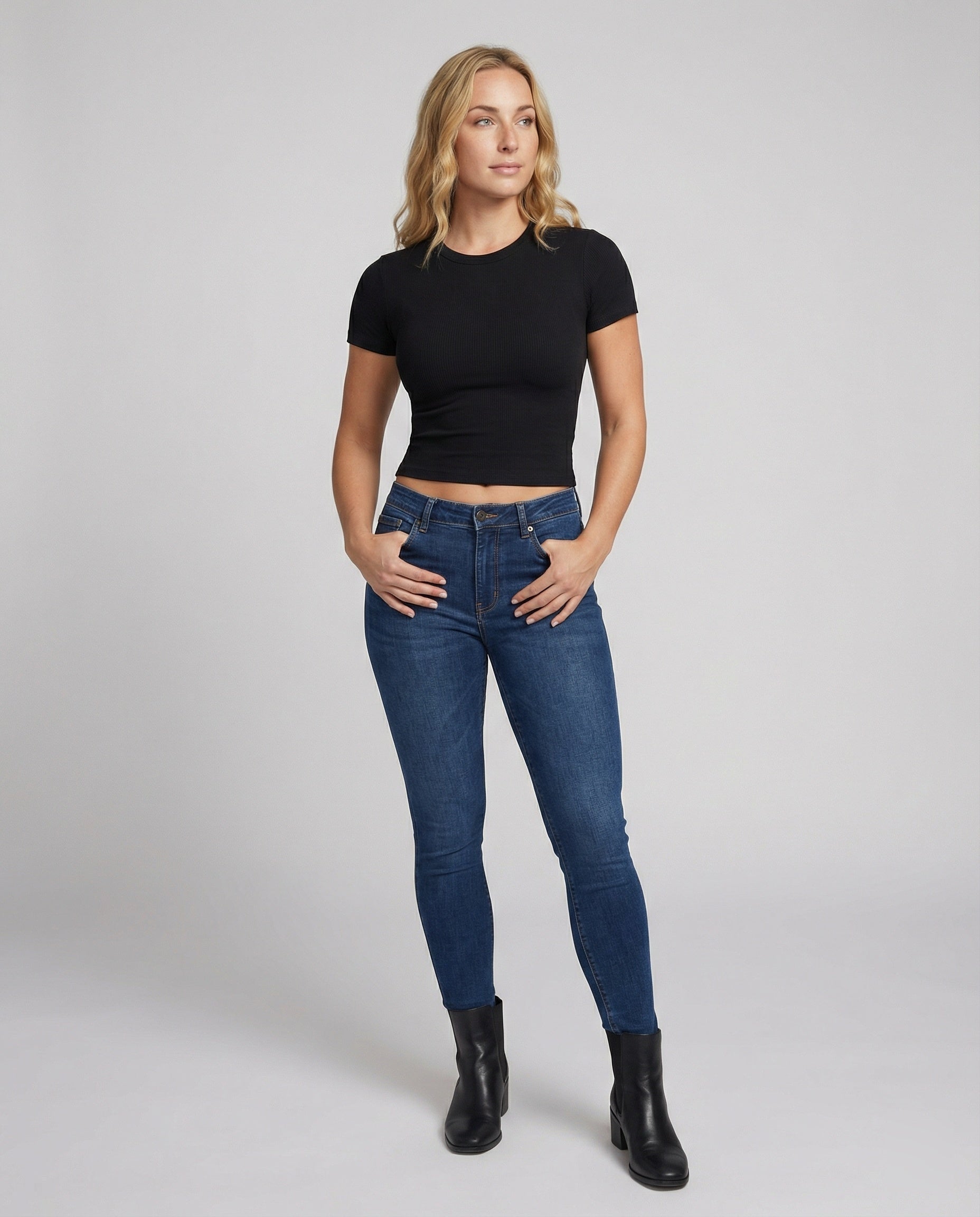 Damen T-Shirt Elastisch Slim Fit Rundhals Kurzarm Einfarbig Sommer - Norvielle