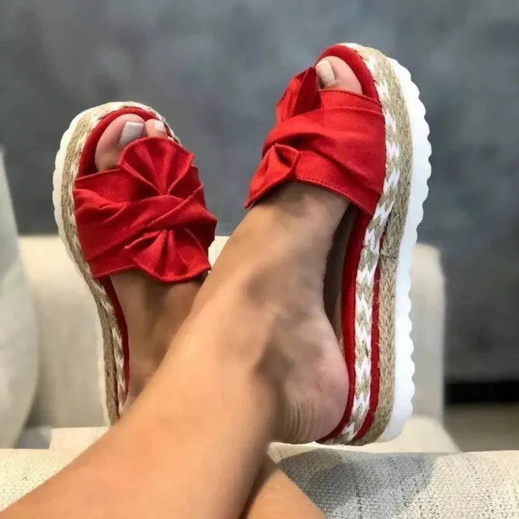 Damen Sandalen Schleifen Slip-On Sommer