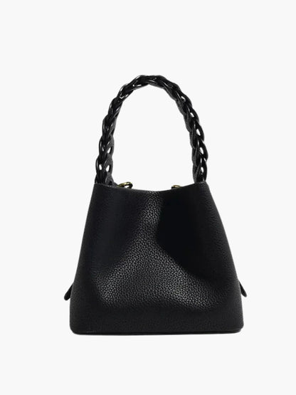 Elegante Damenhandtasche Geflochtener Henkel Strukturiert