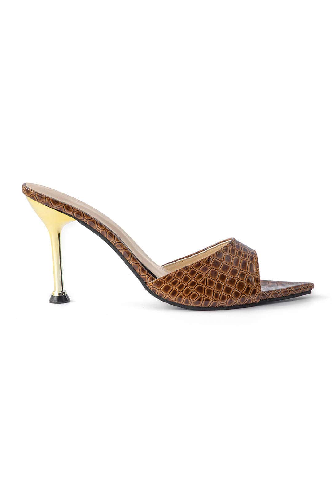 e Damen High Heels Mule aus Leder Elegant