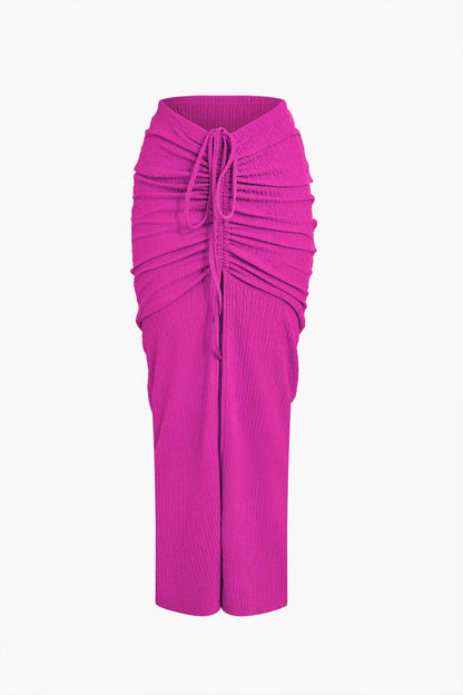 Damen Zweiteiliges Set Raffung Bekleidung
