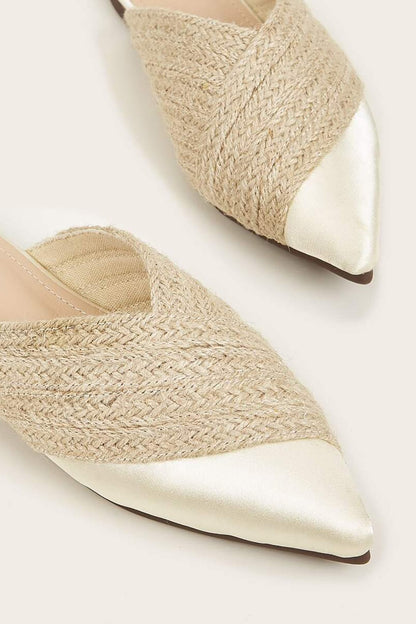 Damen Mules Espadrille Spitze