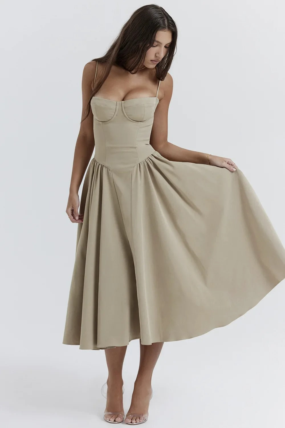 Damen Ärmelloses Sommerkleid aus Jute