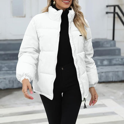 Damen Winterjacke Warm Gefüttert Kuschelig Schwarz - Norvielle