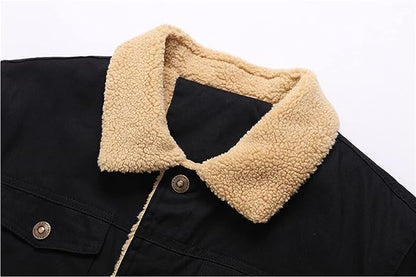 Herren Leder-Bomberjacke Jeansoptik