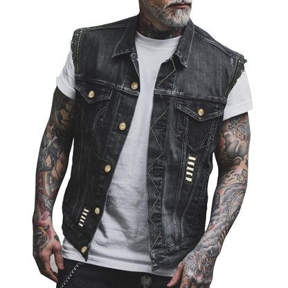Herren Denimweste Moderner Schnitt - Norvielle
