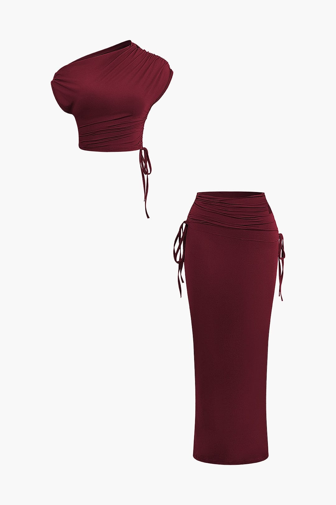 Damen Asymmetrisches One-Shoulder- mit Maxi-Rock