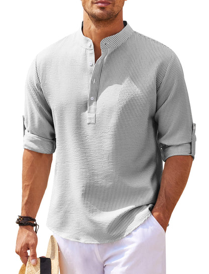 Herren Longsleeve Vielseitig Alltags- und Strandhemd
