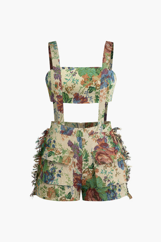 Damen Blumenkleid Zweiteiler Set Vintage - Norvielle