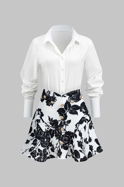 Damen Zweiteiler Set Bluse Faltenrock Elegantes Design - Norvielle
