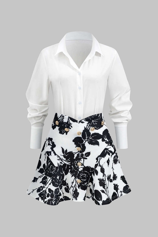 Damen Zweiteiler Set Bluse Faltenrock Elegantes Design - Norvielle