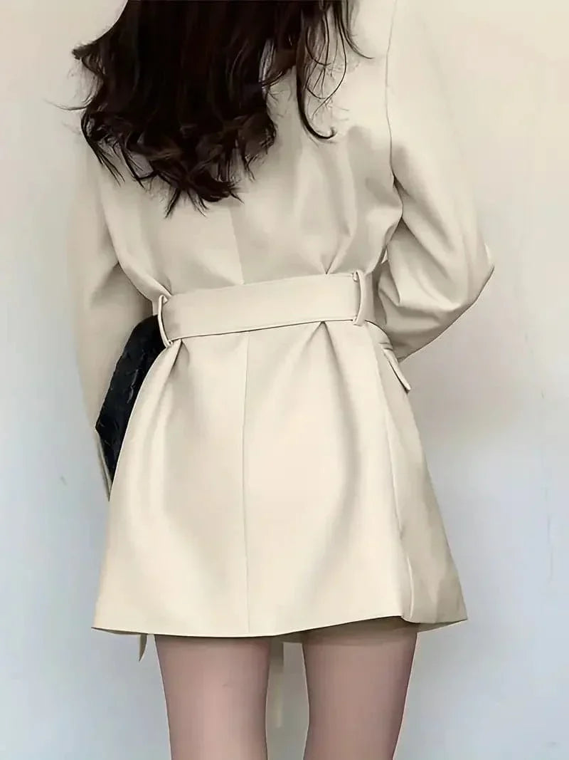 Norvielle Damen Blazer Kleid Taillierte Passform Mini Länge