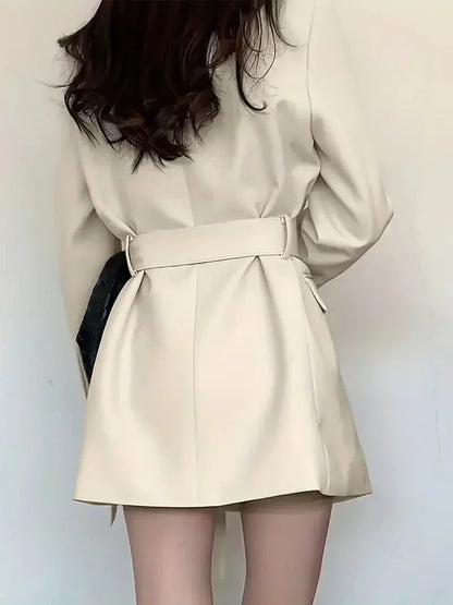 Norvielle Damen Blazer Kleid Taillierte Passform Mini Länge