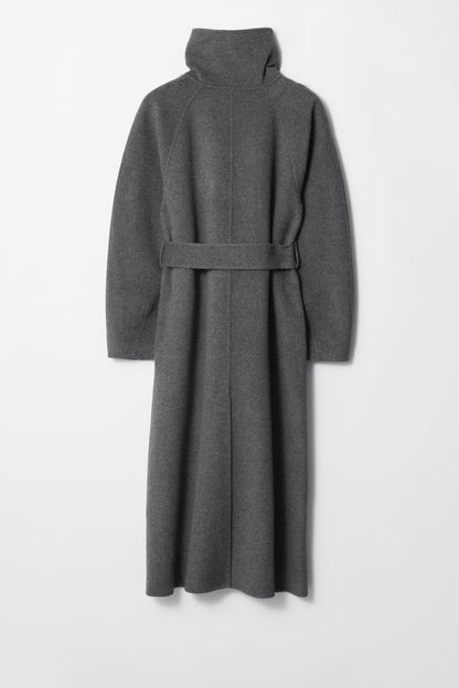 Damenmantel Stehkragen Bindegürtel Parka