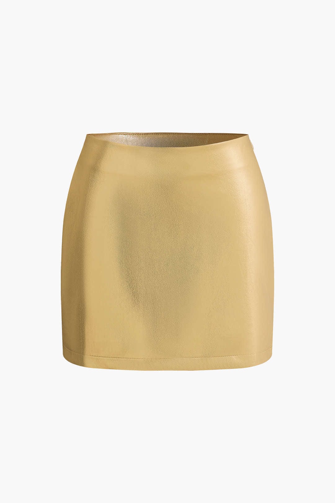 Damen High Waist Minirock Metallic Gold - Norvielle