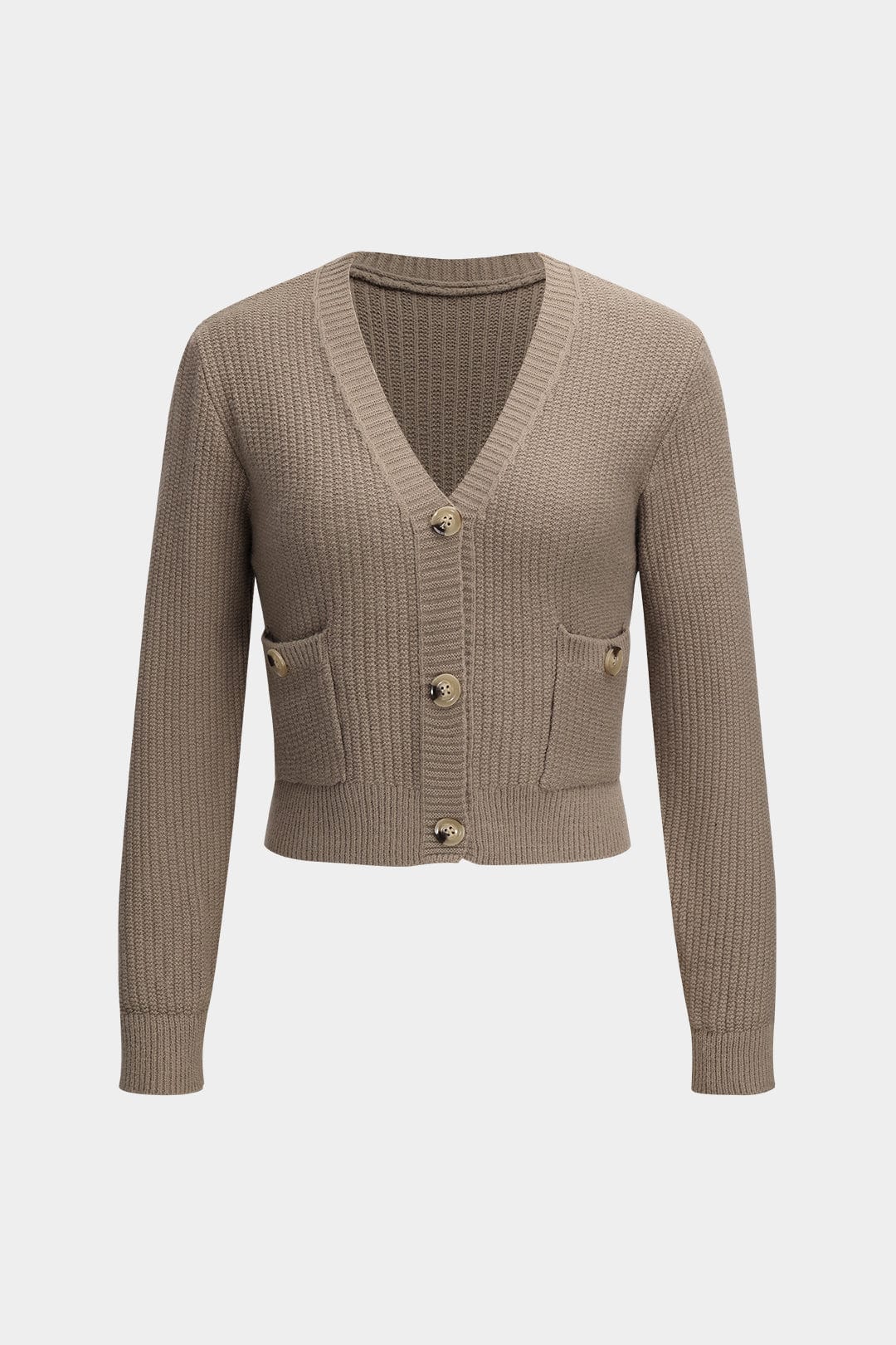 Damen Strick Dreiteiler Set aus Cardigan, Rock und Oberteil