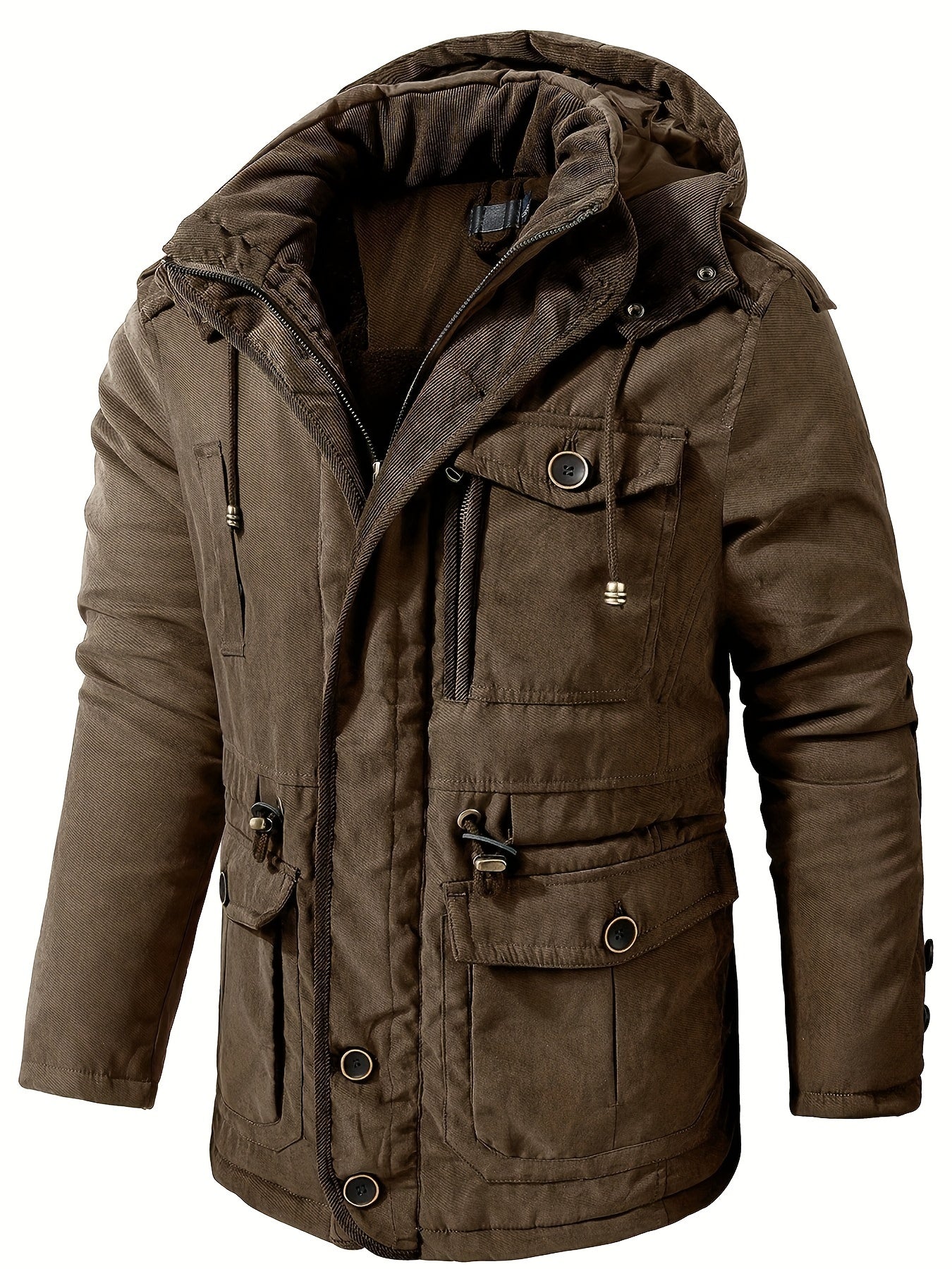Herren Winterjacke Warme Kapuze Freizeitjacke