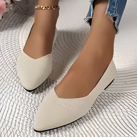 Damen Flache Schuhe Casual Spitze Zehen Knit Schuhe - Norvielle