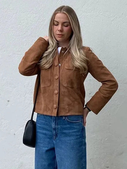 Damen Lederjacke Wildleder Modern
