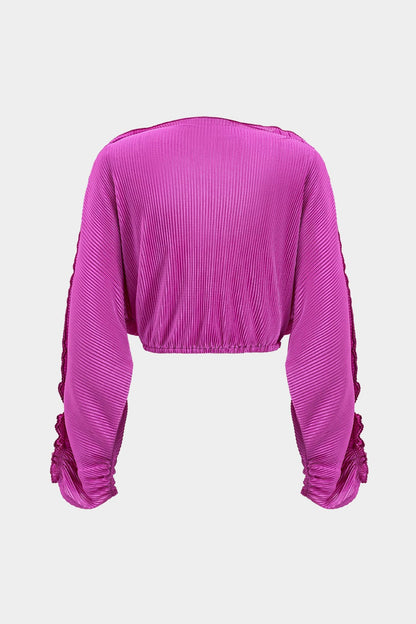 Elegantes Damen Zweiteiler Crop und weite Hose