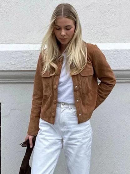 Damen Lederjacke Wildleder Modern