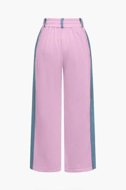 Damen Zweiteiler Denim Look Jeansoptik