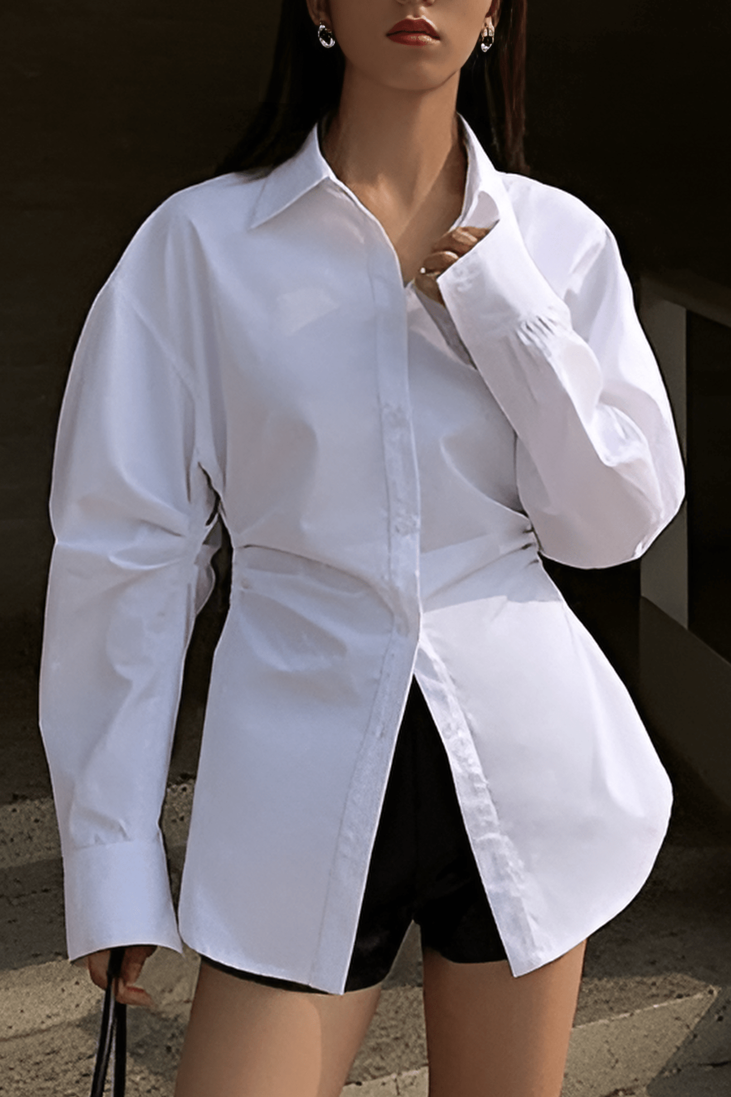 Damenhemd Oversized Weiß Klassisch - Norvielle
