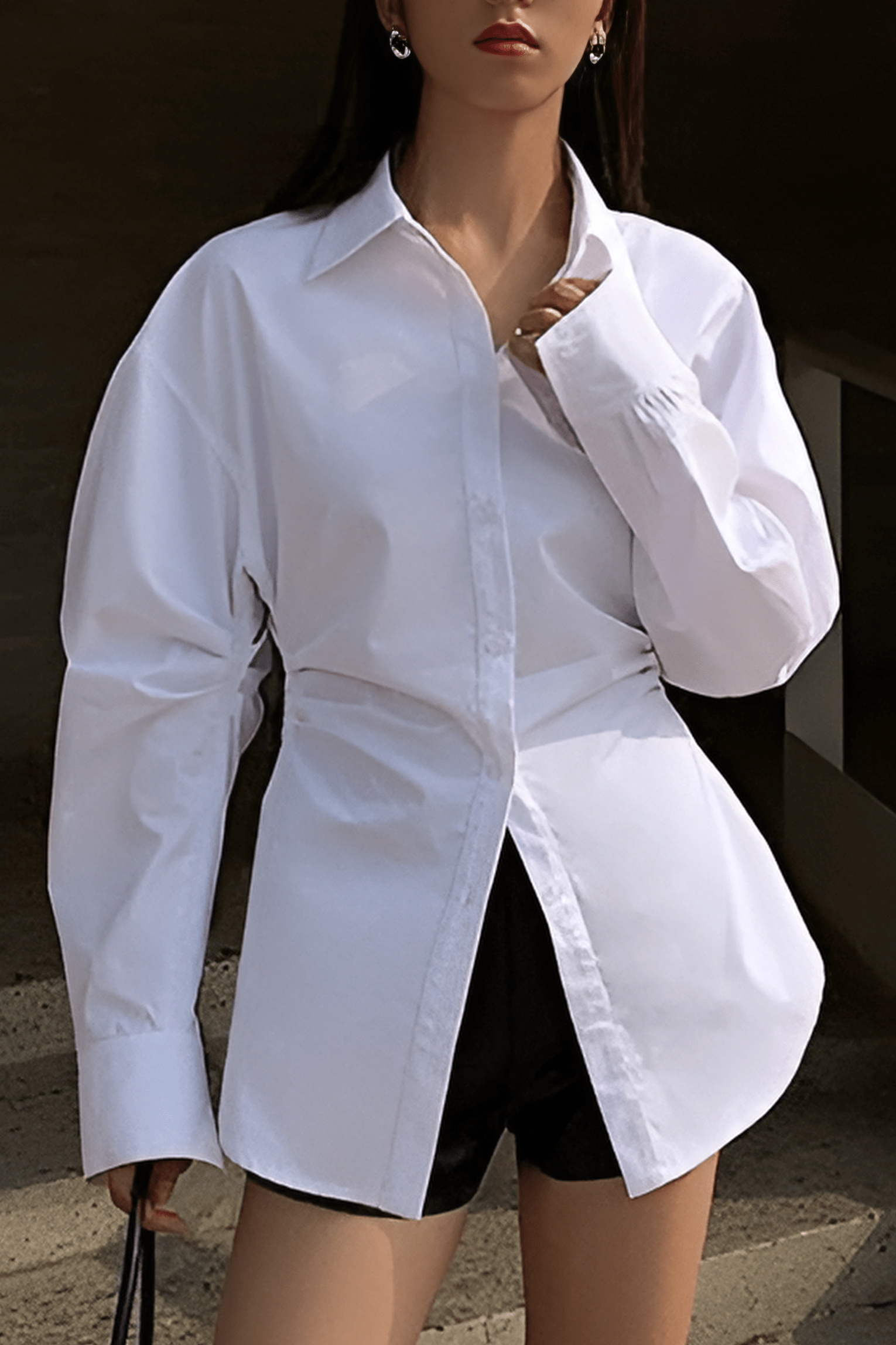 Damenhemd Oversized Weiß Klassisch - Norvielle