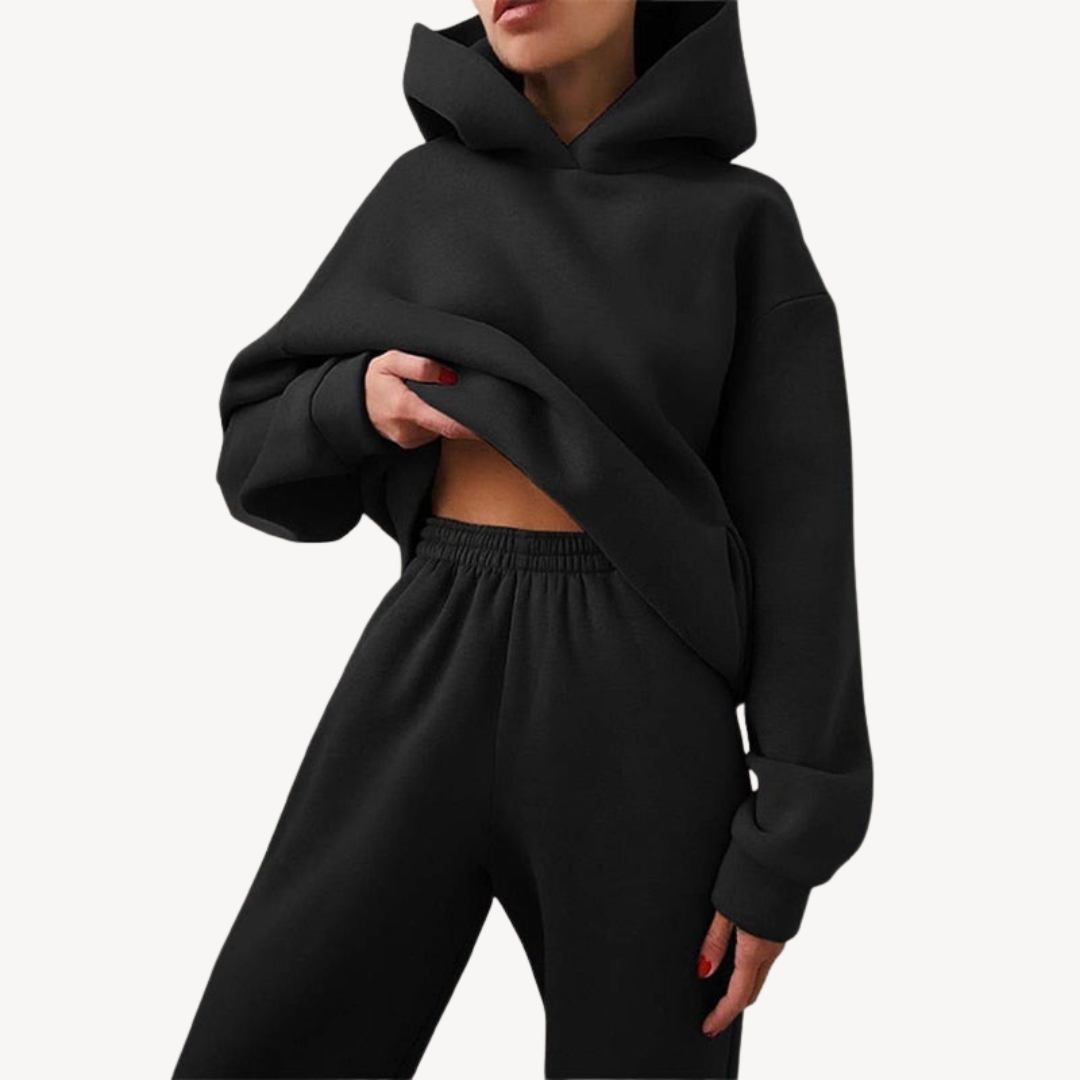 Damen Hoodie Set Sportlich Comfort Jogginghose
