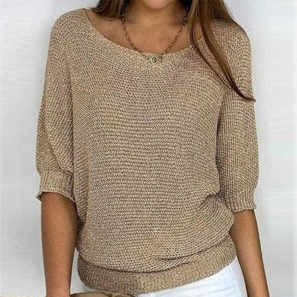 Damen Strickpullover Lang aus Charme Wolle Schwarz - Norvielle