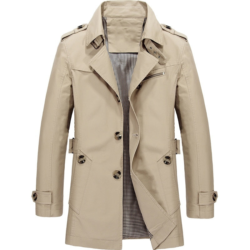 Herren Trenchcoat Klassisch Elegant Schwarz - Norvielle