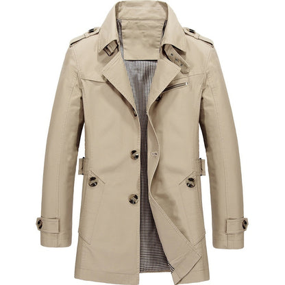 Herren Trenchcoat Klassisch Elegant Schwarz - Norvielle