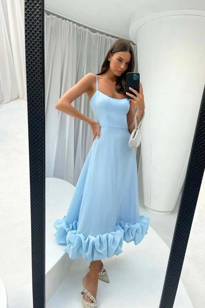 Damenkleid Hochzeitsgast Rüschen Elegant
