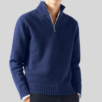 Herren Pullover Halb-Reißverschluss Warm