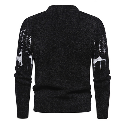 Herren Weihnachtspullover Warm Modern Rot