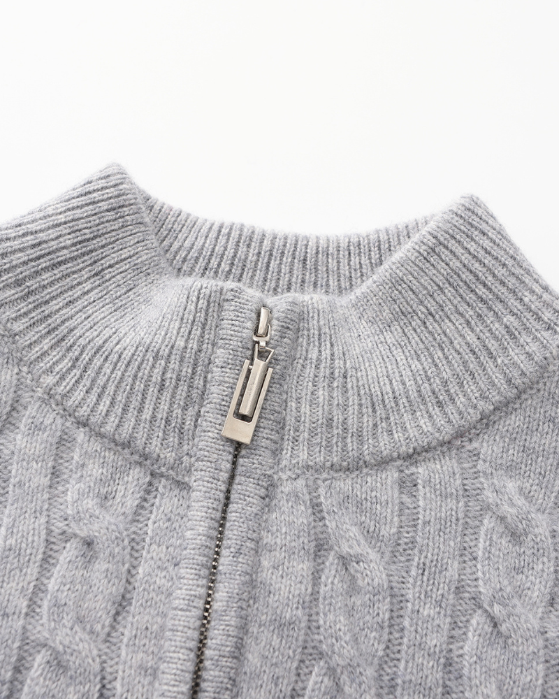 Herren Pullover Kaschmir Chunky Knit Warm Kabelmuster